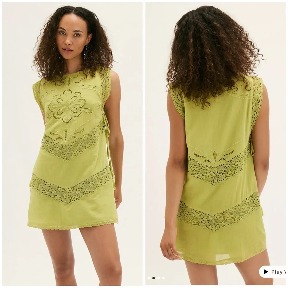 Winifred Mini Dress by Free People in Green, Size: XS